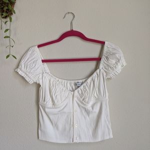 SOLD With Jean Louie White Cropped Blouse
